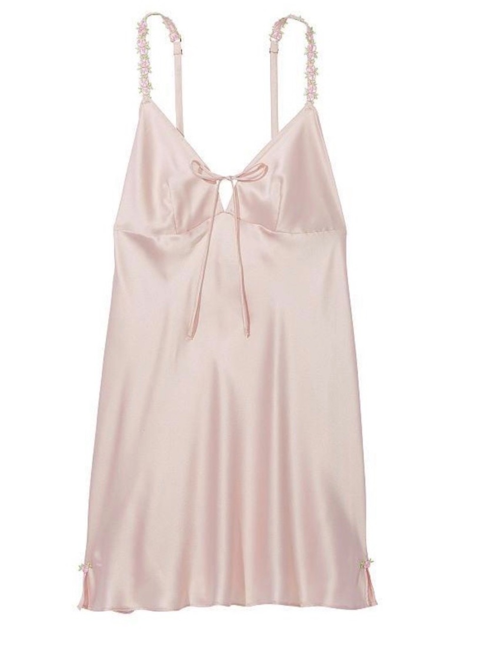 VICTORIA'S SECRET  Satin Rosebud Embroidery Slip